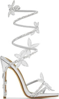 Bella Silver Butterfly Heels