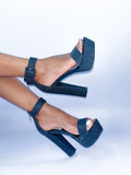 Midnight Shimmer Chunky Platform Sandals