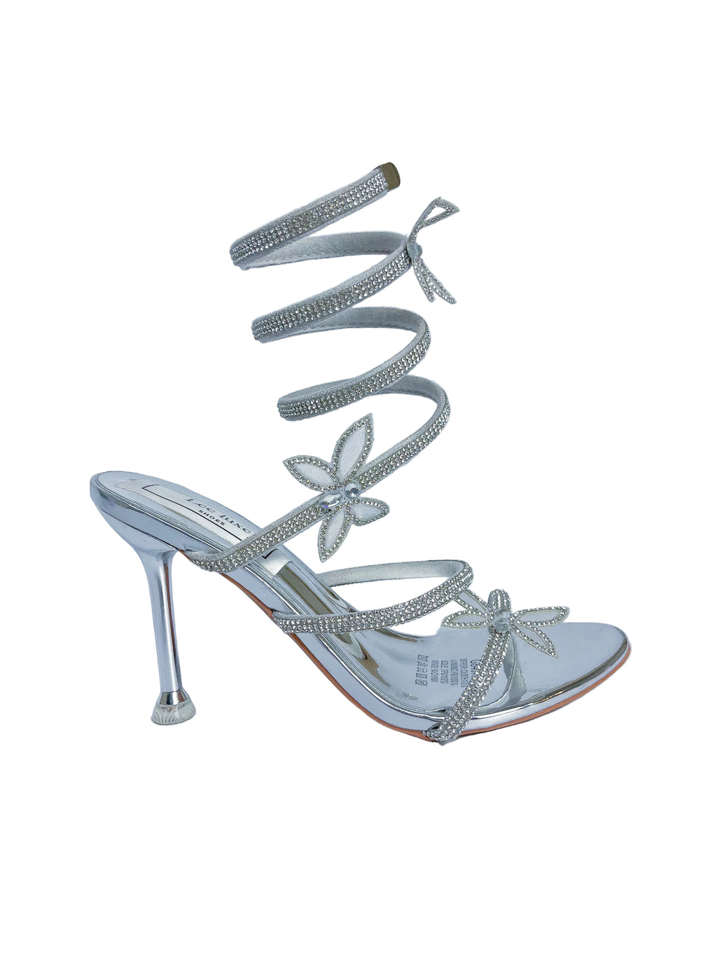 Amara Silver Butterfly Rhinestone Stiletto Heel