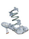 Bloom Silver Floral Strap-Up Stiletto Heel