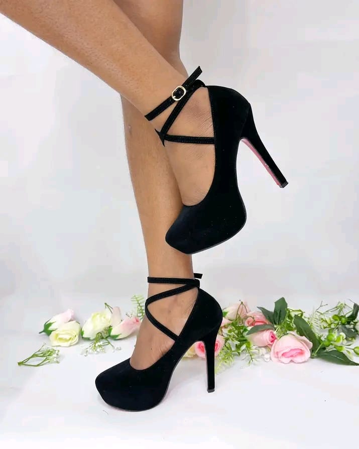 Stela lux Black Suede Formal Heels