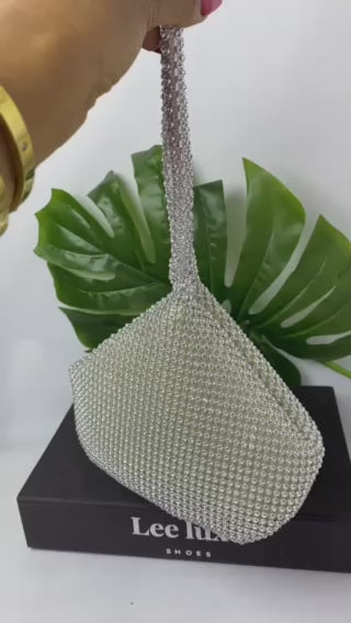 silver sparkle handbag